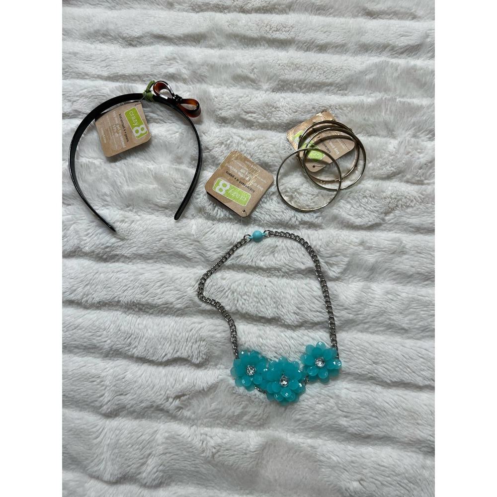 Crazy 8 Girls’ Floral Necklace, Bracelets, Headband Set NWT
